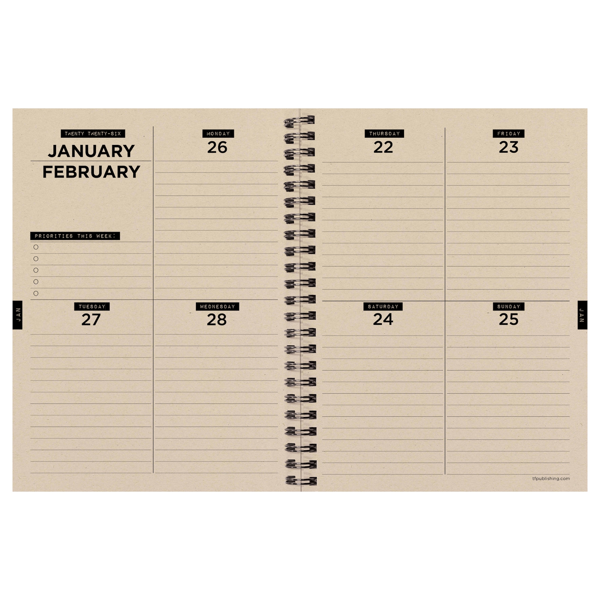 TF Publishing 2025-2026 Andy's Sunflower Medium Weekly/Monthly Planner